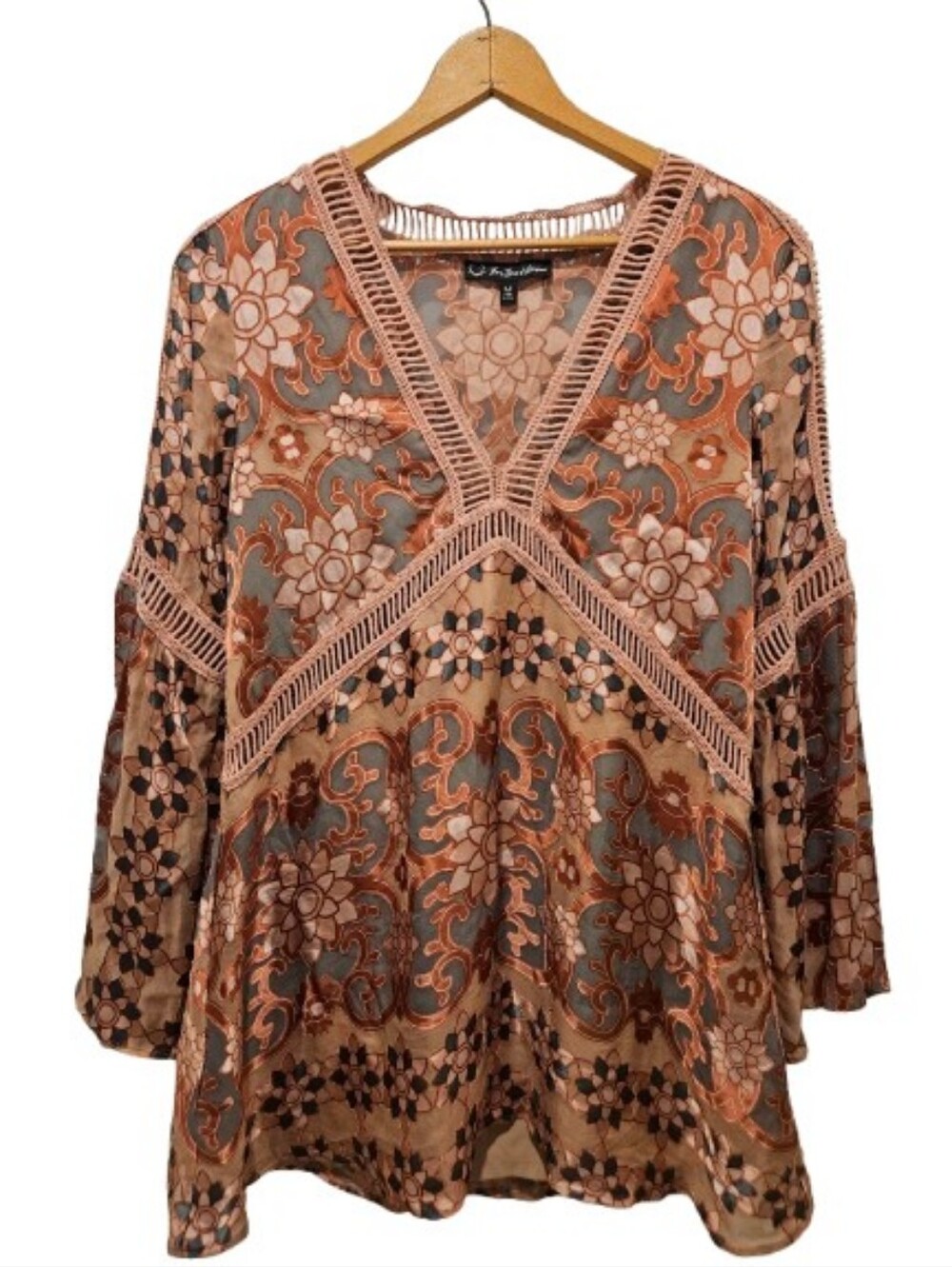 For Love and Lemons Juliet A-Line Boho Mini Dress - Maroon Size M - Picture 2 of 8